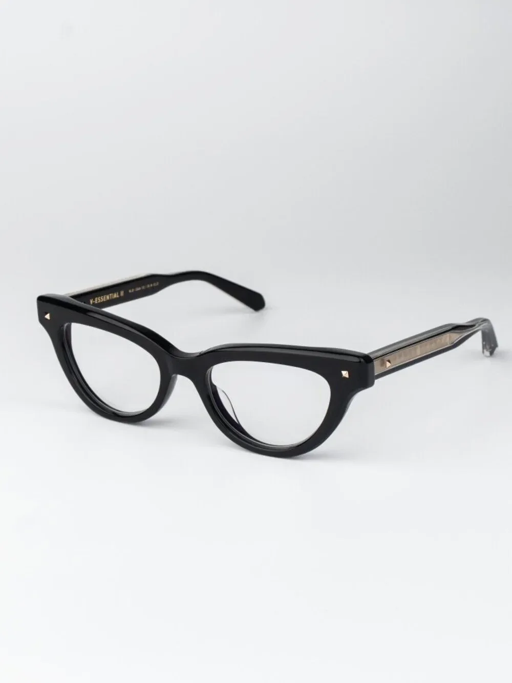 Valentino Women Eyeglasses Shiny Black Cat Eye V-ESSENTIAL II VLX-124 A